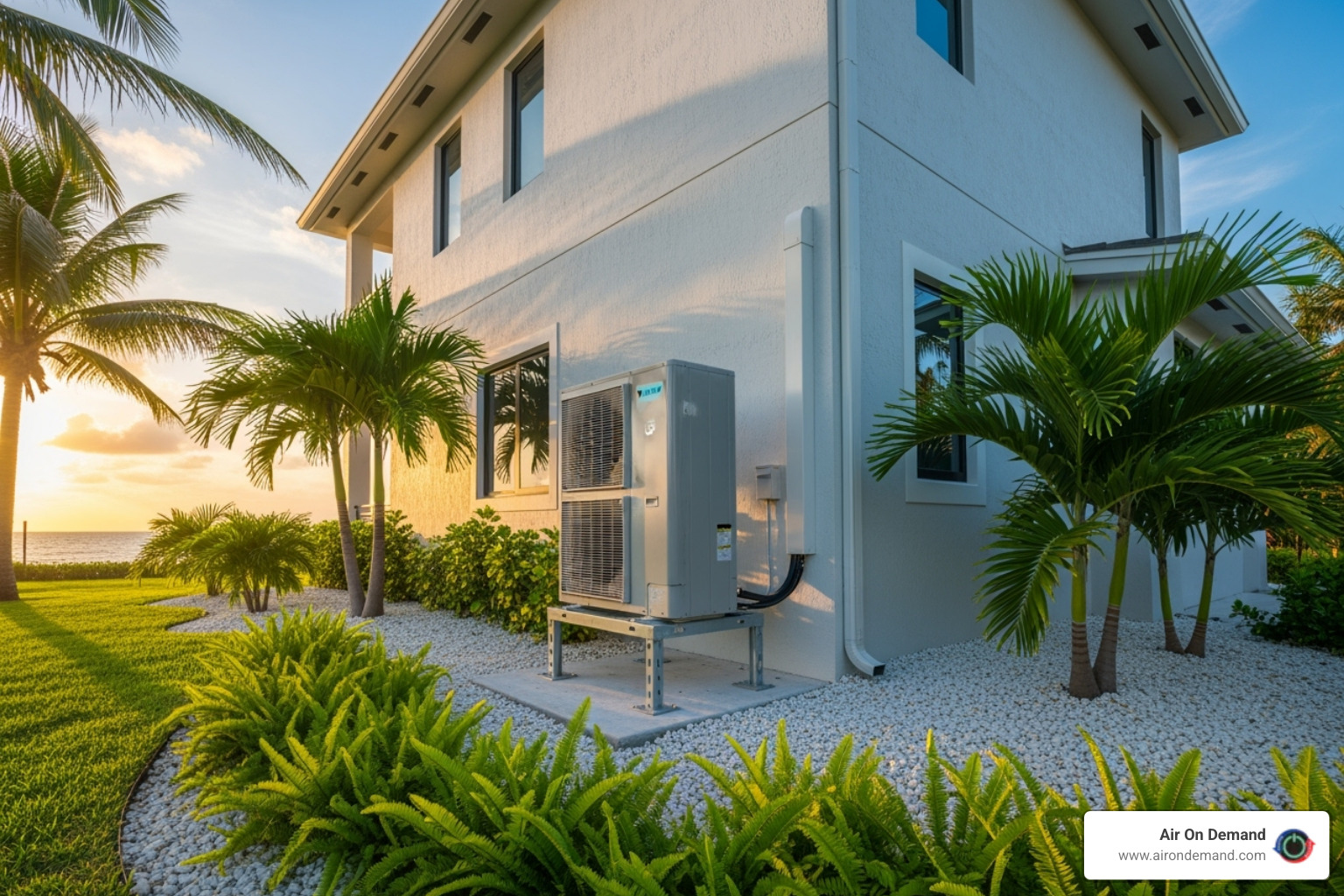 Modern Daikin AC unit installed on the side of a house - fort lauderdale ac companies Modern Daikin AC unit installed on the side of a house - fort lauderdale ac companies