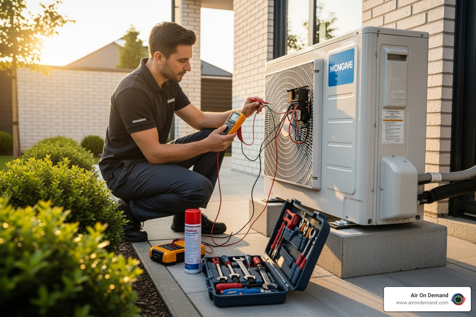 HVAC technician performing a thorough inspection of a newly installed system - hvac installation new construction kendale lakes, fl