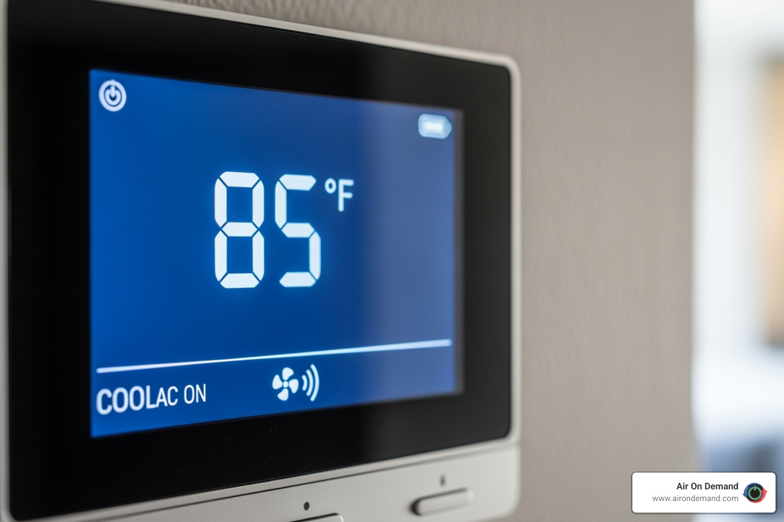 A thermostat displaying a high temperature despite the AC being on - Miami HVAC company