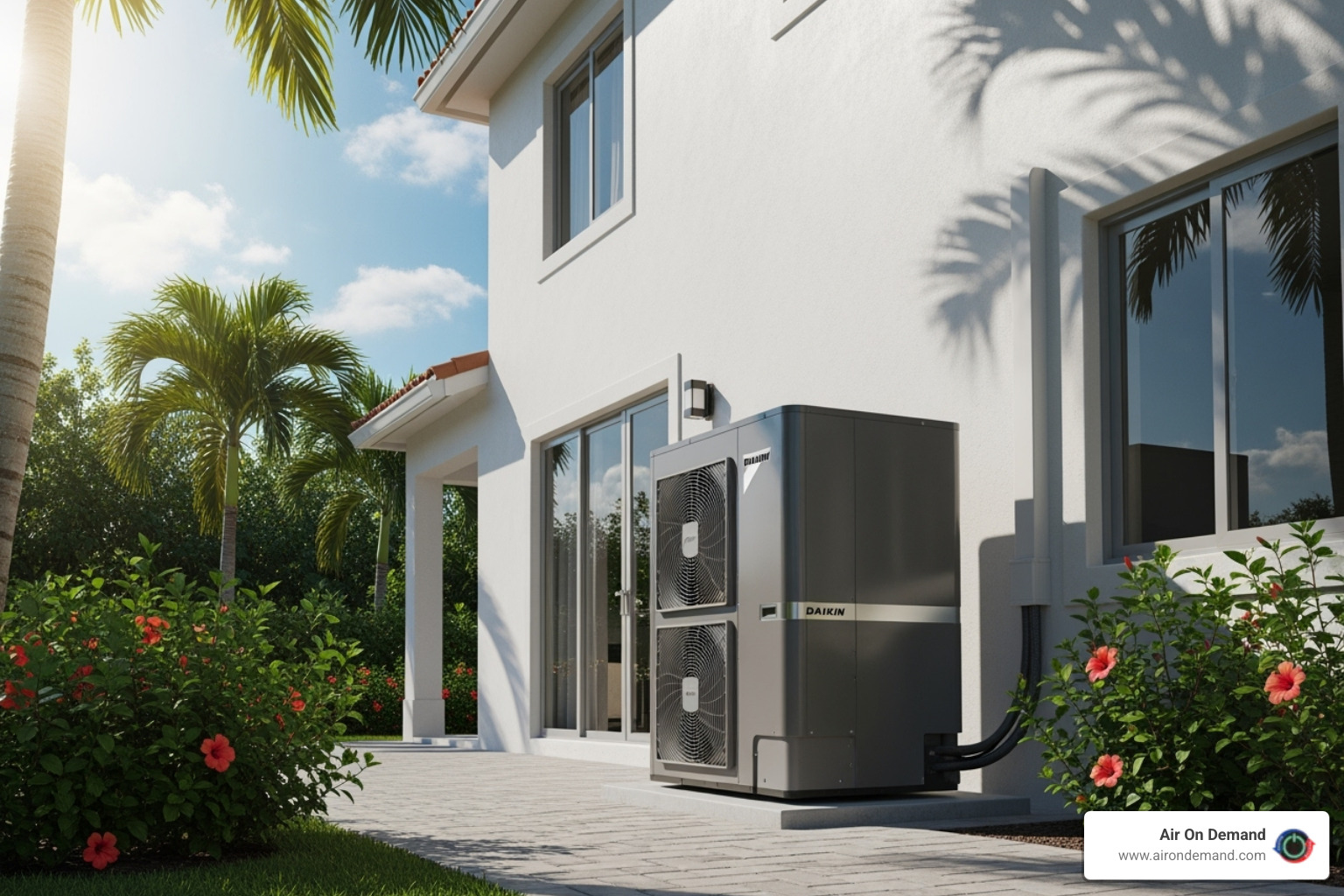 A modern, high-efficiency Daikin outdoor unit, showcasing its sleek design and advanced technology. - hvac company miami