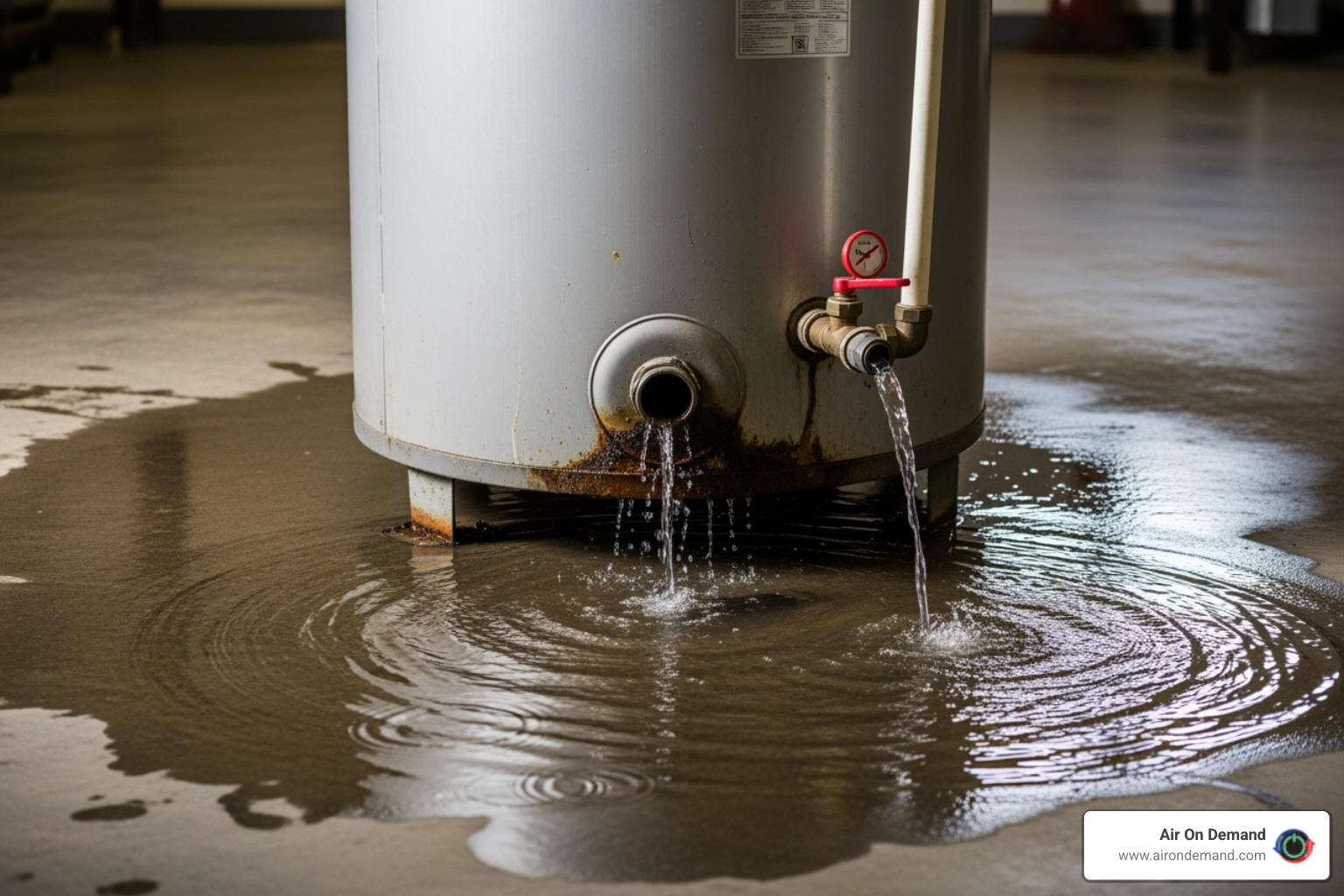 leaking commercial water heater tank base - commercial hot water heater repair in miami