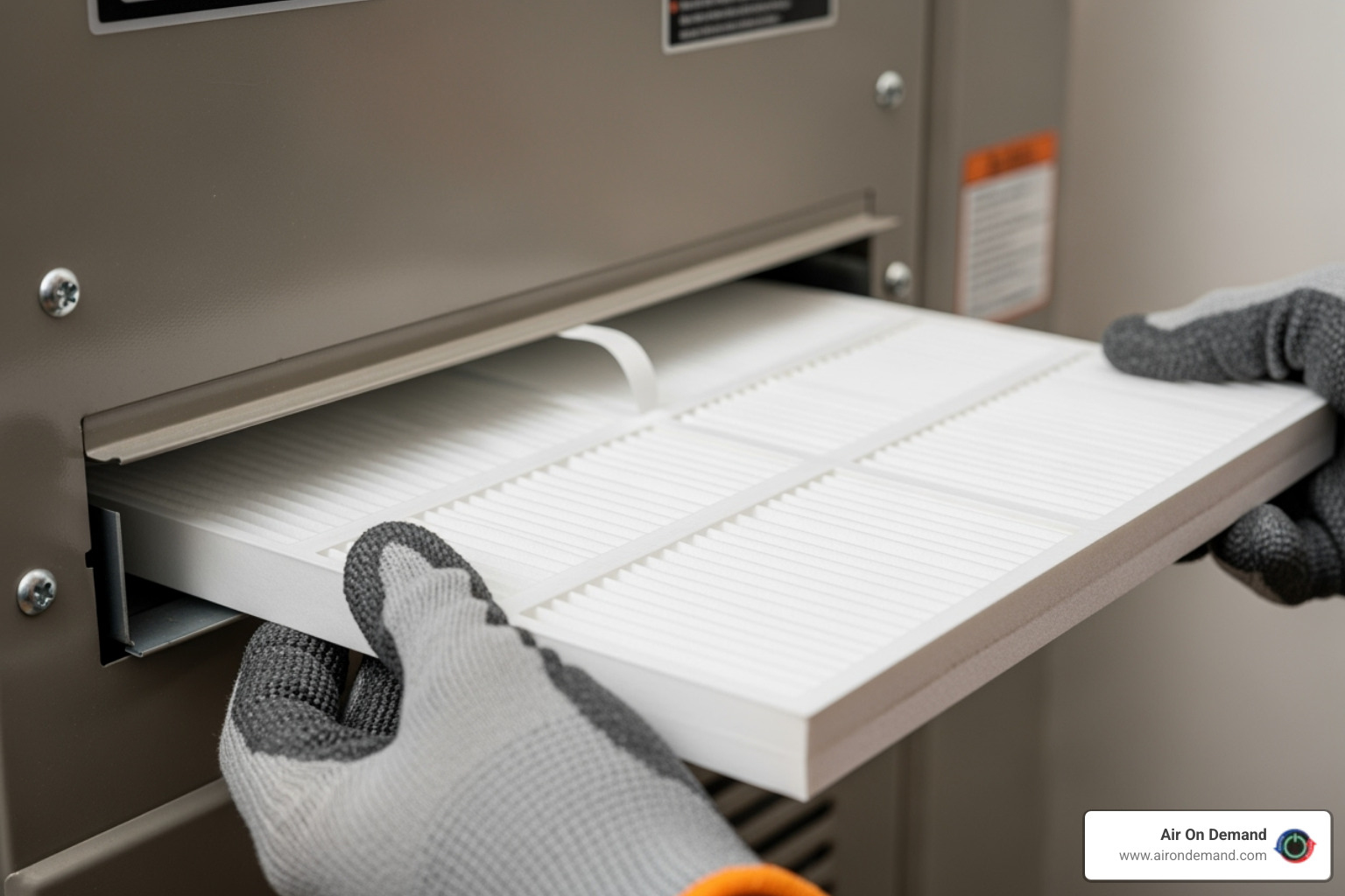 clean HVAC air filter being replaced - heating repair kendall, fl