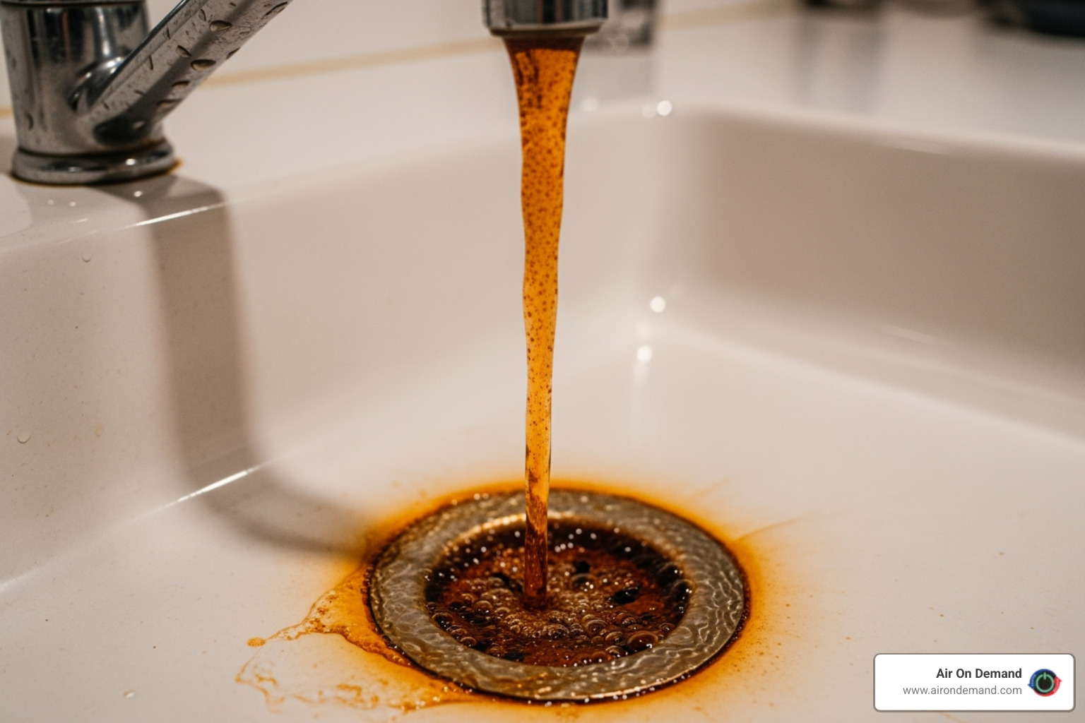 rusty water coming from a tap - how much to install a water heater