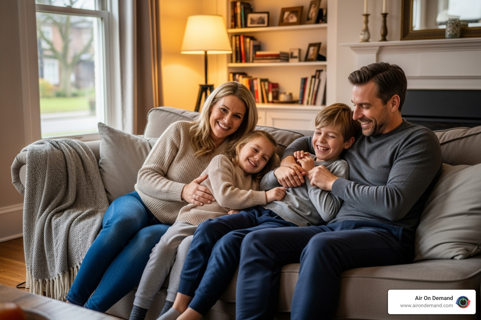 family enjoying comfortable heating in their home - heating repair lakes by the bay, fl family enjoying comfortable heating in their home - heating repair lakes by the bay, fl