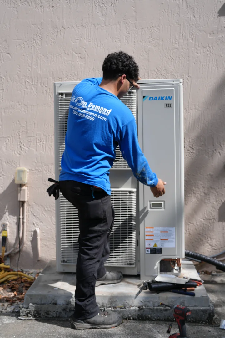 outdoor AC condenser unit in a sunny Miami backyard - ac tune up checklist what your technician should check outdoor AC condenser unit in a sunny Miami backyard - ac tune up checklist what your technician should check