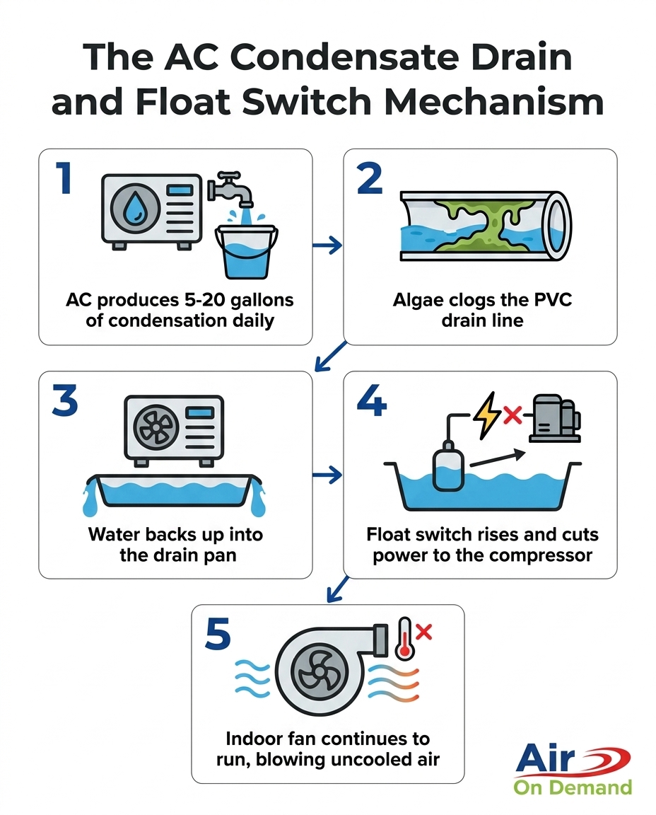 The AC Condensate Drain and Float Switch Mechanism