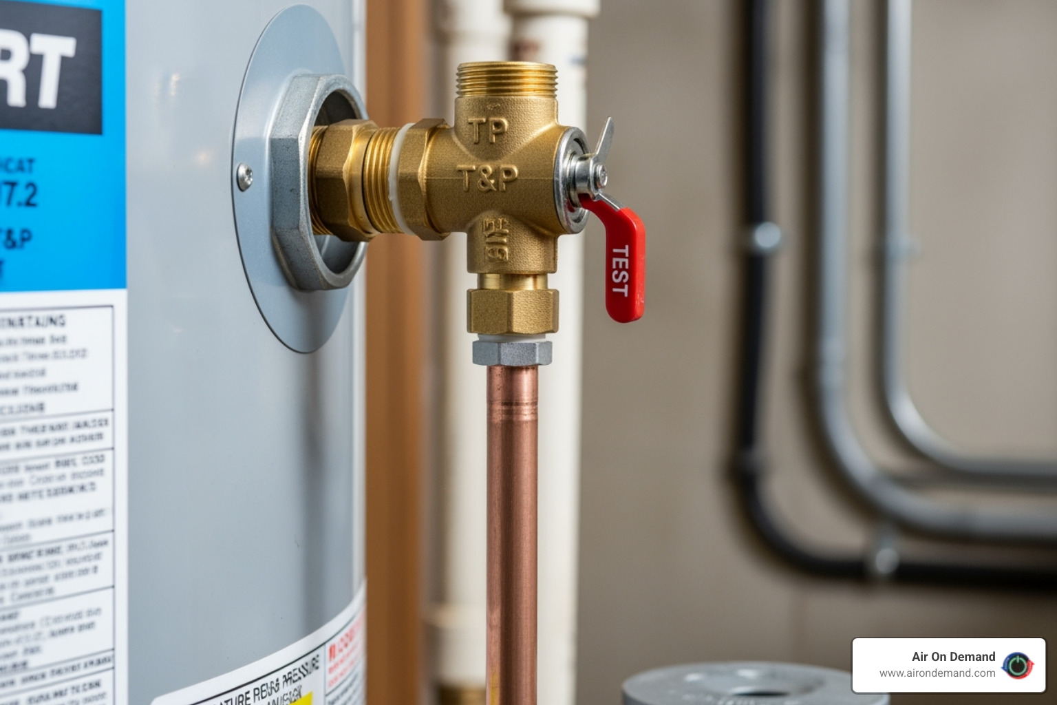 correctly installed T&P relief valve - water heater installation correctly installed T&P relief valve - water heater installation