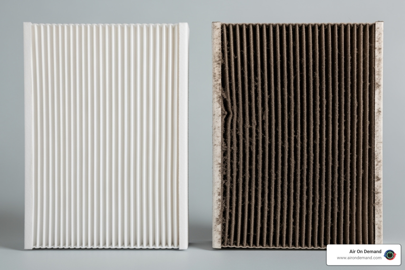 Clean air filter next to dirty one - AC unit not cooling