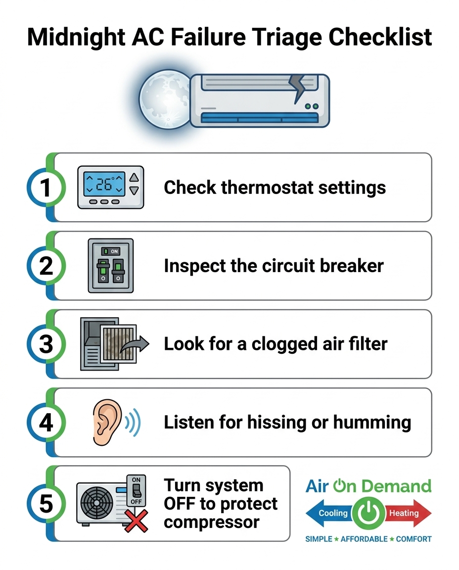 Midnight AC Failure Triage Checklist