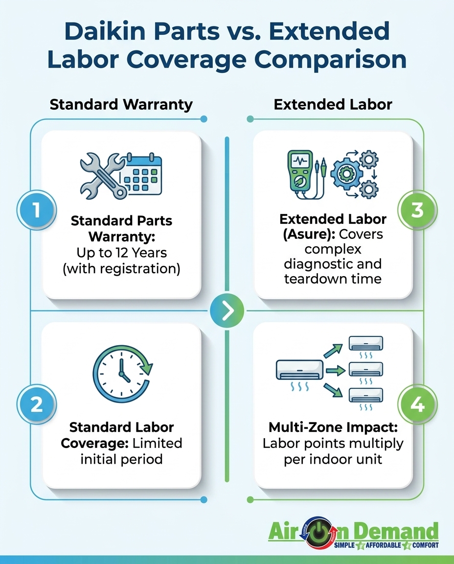 Daikin Parts vs. Extended Labor Coverage Comparison