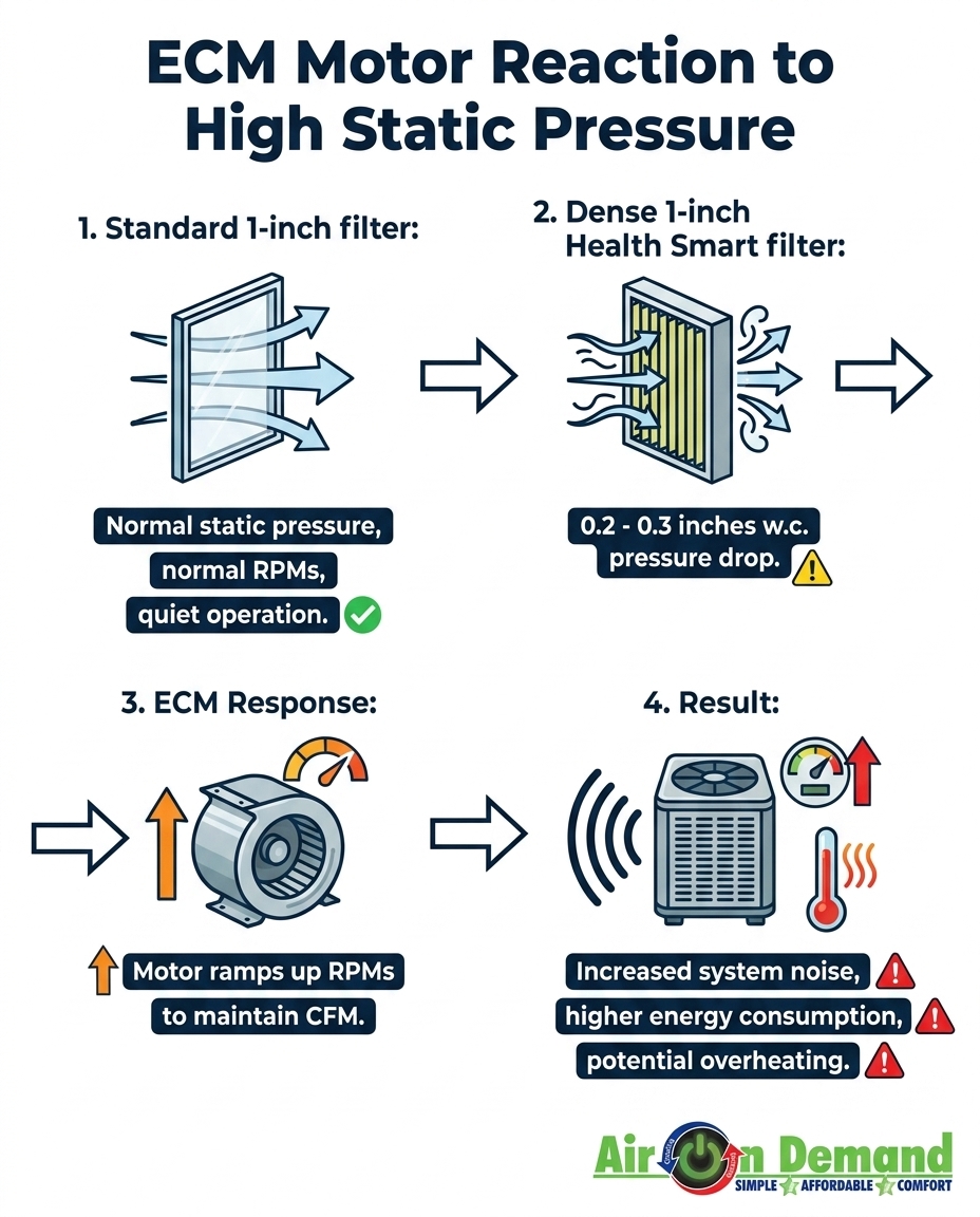 ECM Motor Reaction to High Static Pressure