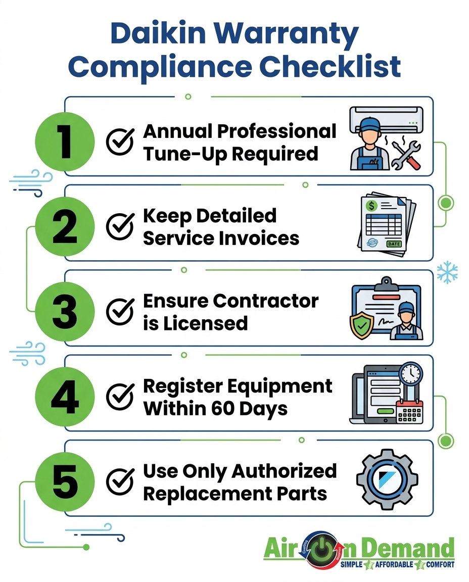 Daikin Warranty Compliance Checklist