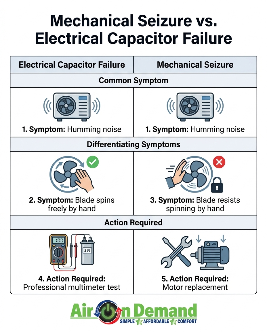 Mechanical Seizure vs. Electrical Capacitor Failure