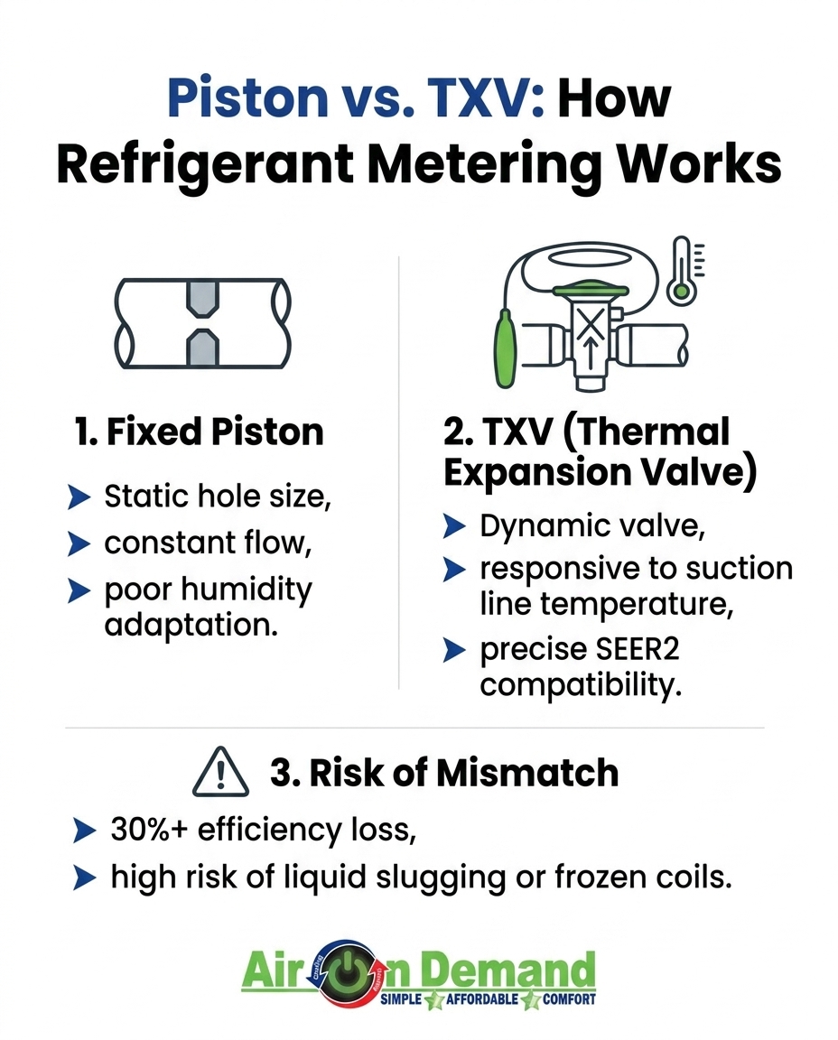 Piston vs. TXV: How Refrigerant Metering Works