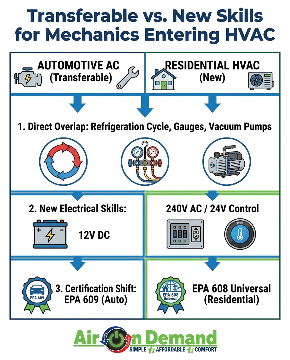 Transferable vs. New Skills for Mechanics Entering HVAC