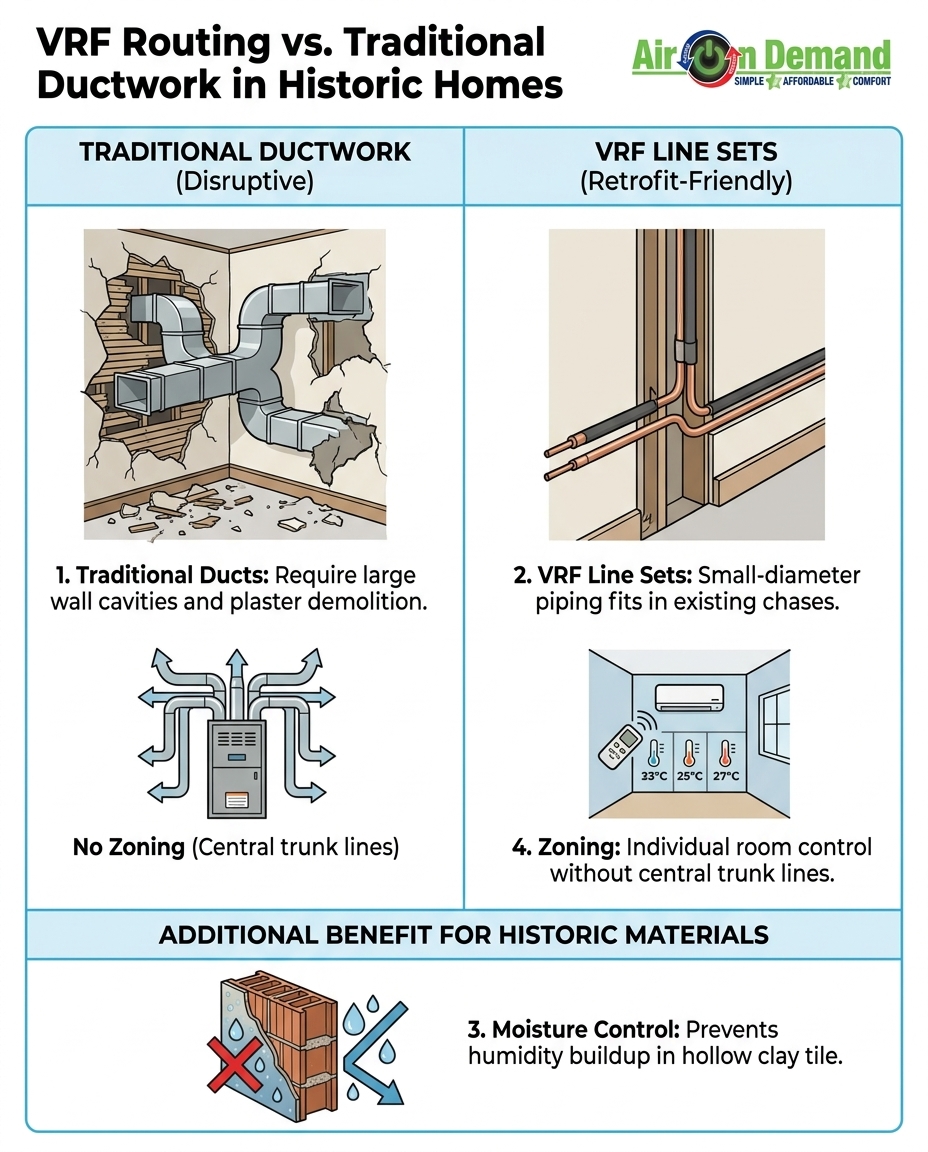 VRF Routing vs. Traditional Ductwork in Historic Homes