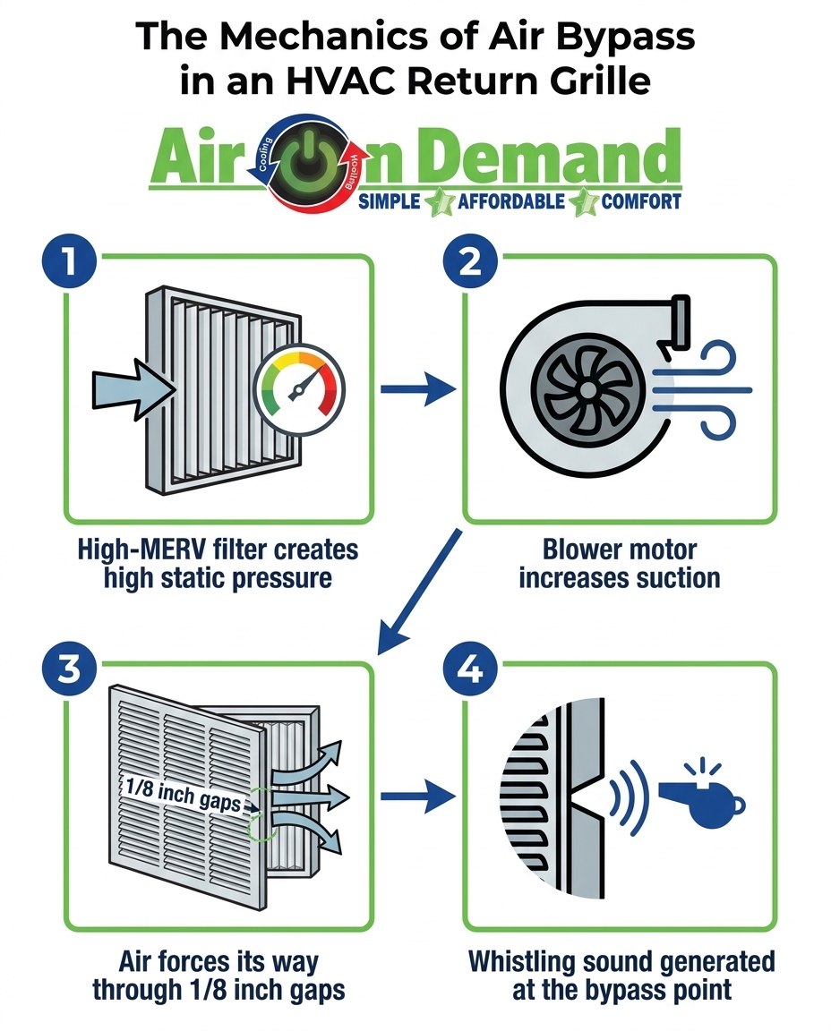 The Mechanics of Air Bypass in an HVAC Return Grille