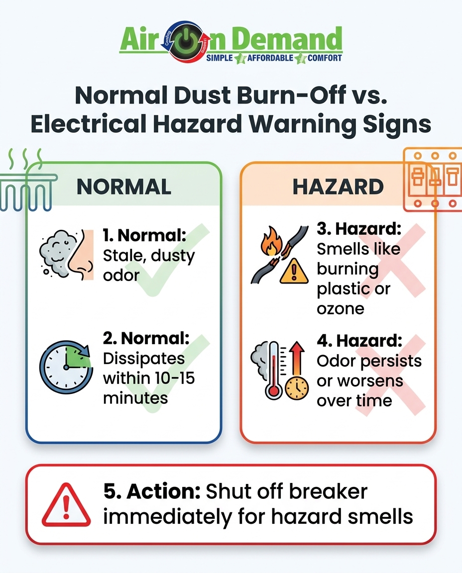 Normal Dust Burn-Off vs. Electrical Hazard Warning Signs