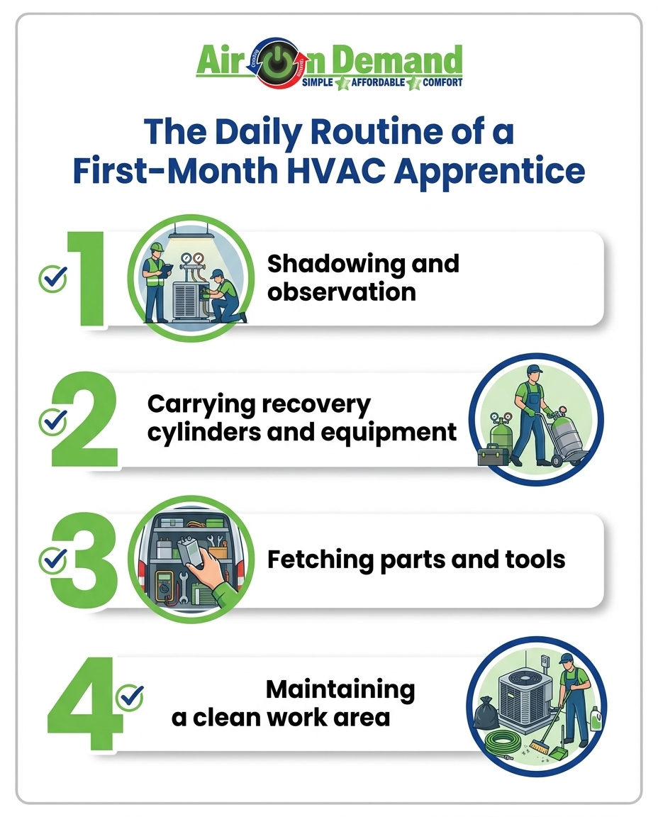 The Daily Routine of a First-Month HVAC Apprentice