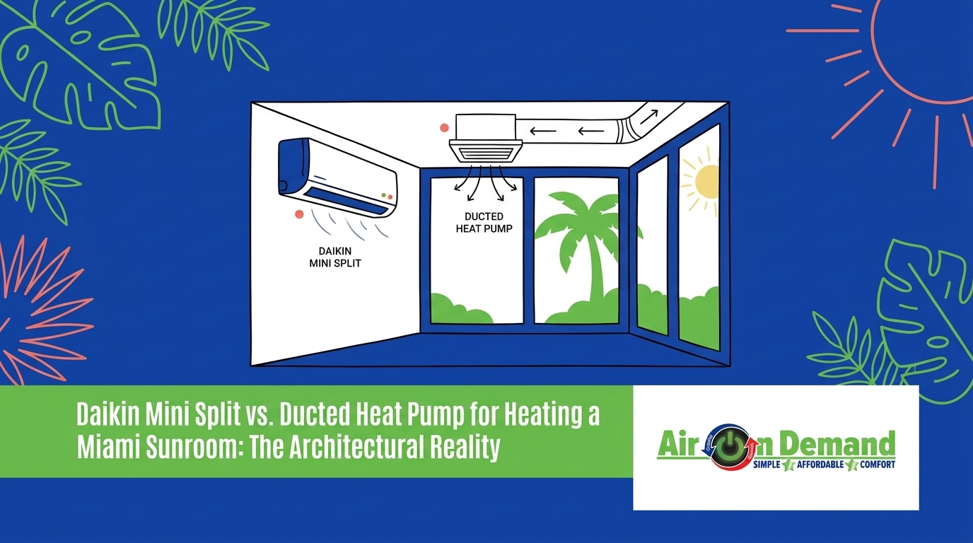 Daikin Mini Split vs. Ducted Heat Pump for Heating a Miami Sunroom