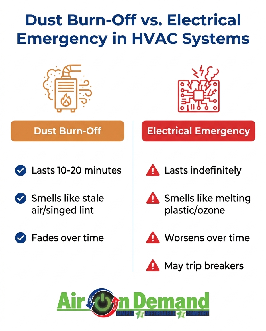 Dust Burn-Off vs. Electrical Emergency in HVAC Systems
