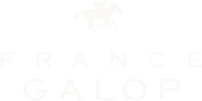 Logo de France Galop avec un cheval au galop et un jockey stylisés.