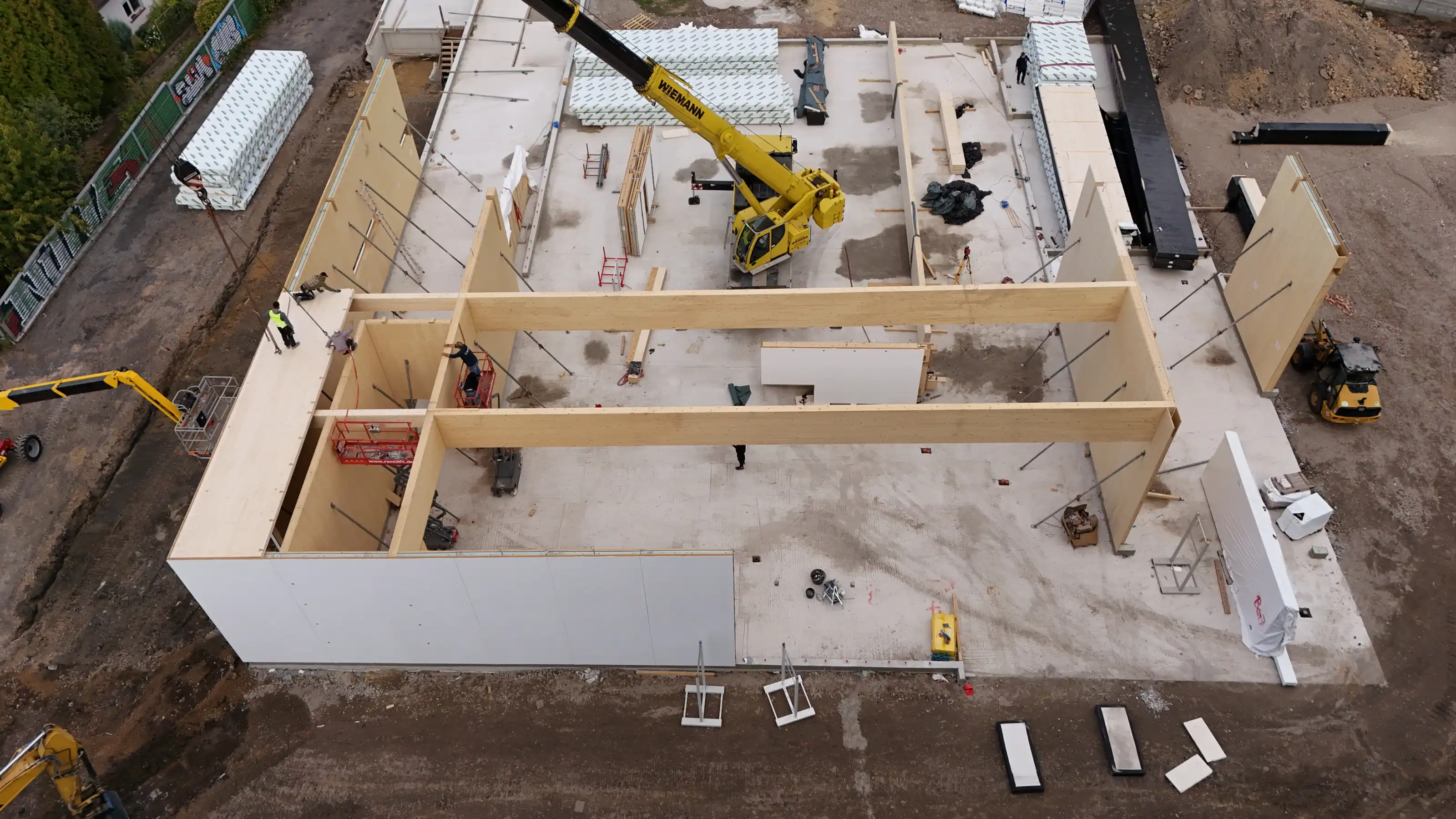 Luftaufnahme: smartbuild Handelsimmobilie von flowcraft in Dortmund im Bau