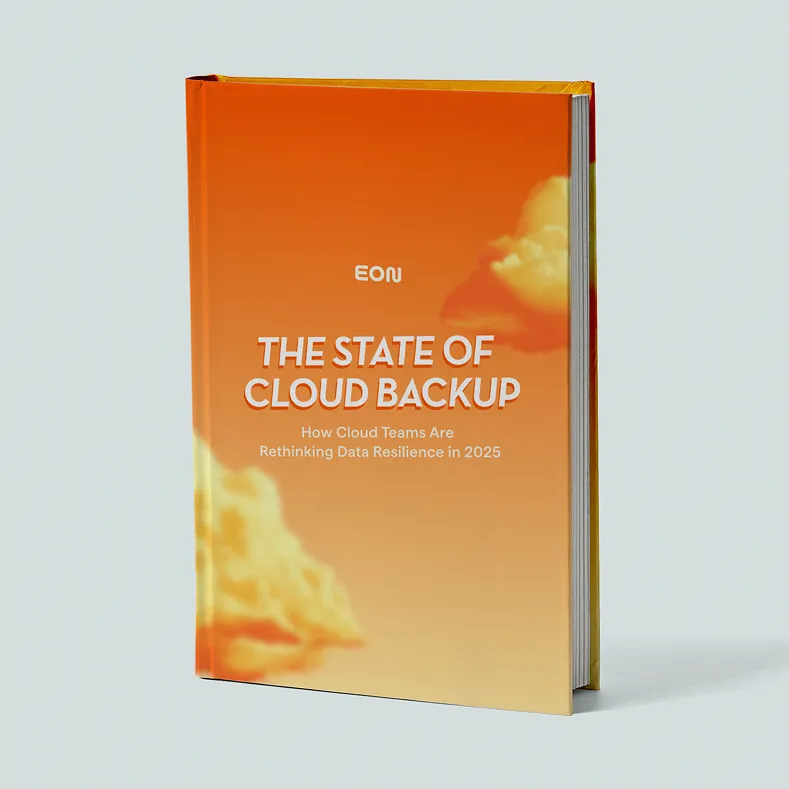 A book shaped image, written the state of cloud backup