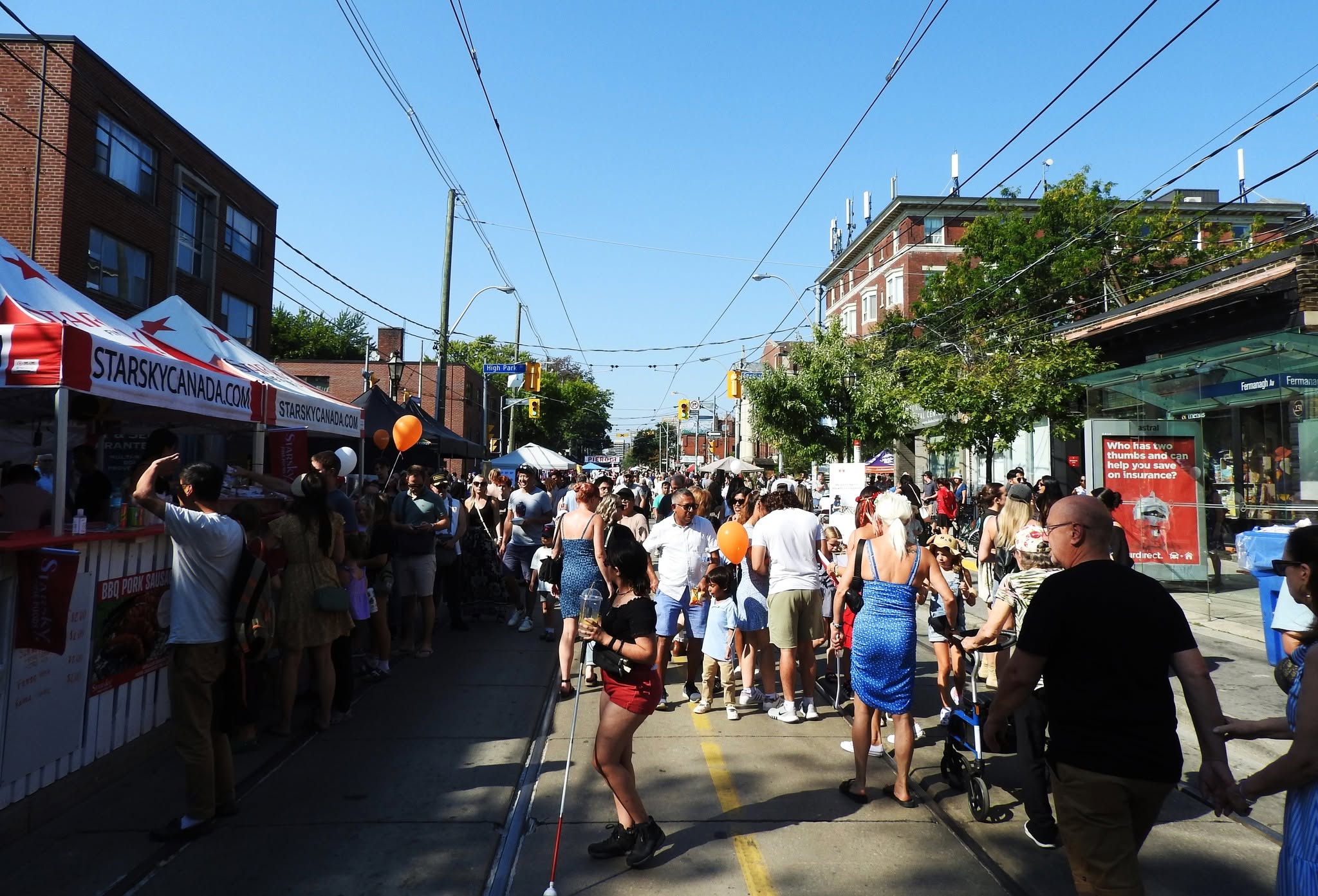 Festival crowds on Roncesvalles Avenue