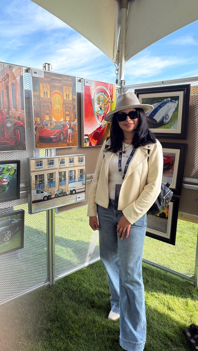Automotive art displayed at the Concours