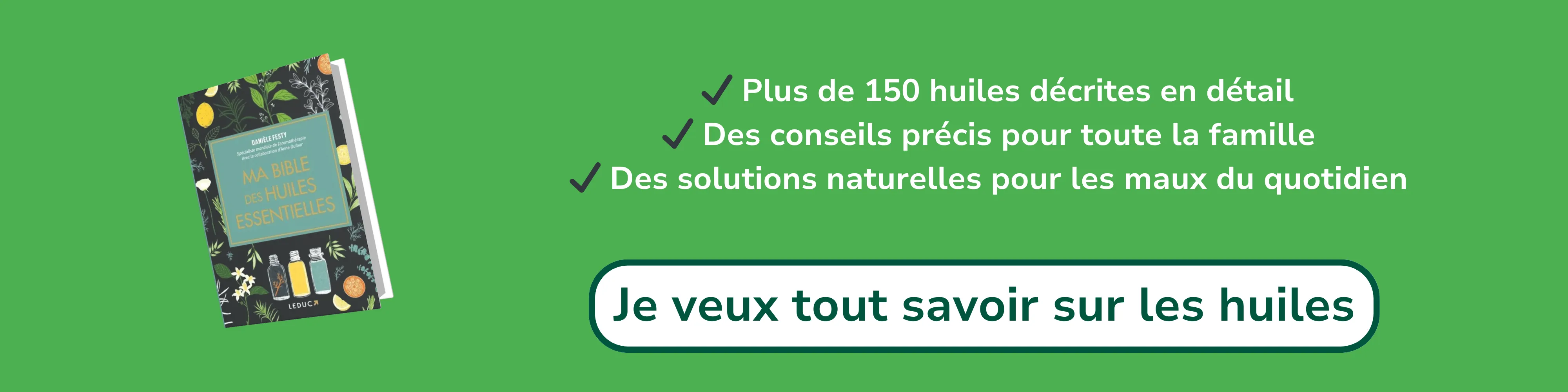 Bannière d’affiliation pour  “Ma bible des huiles essentielles”