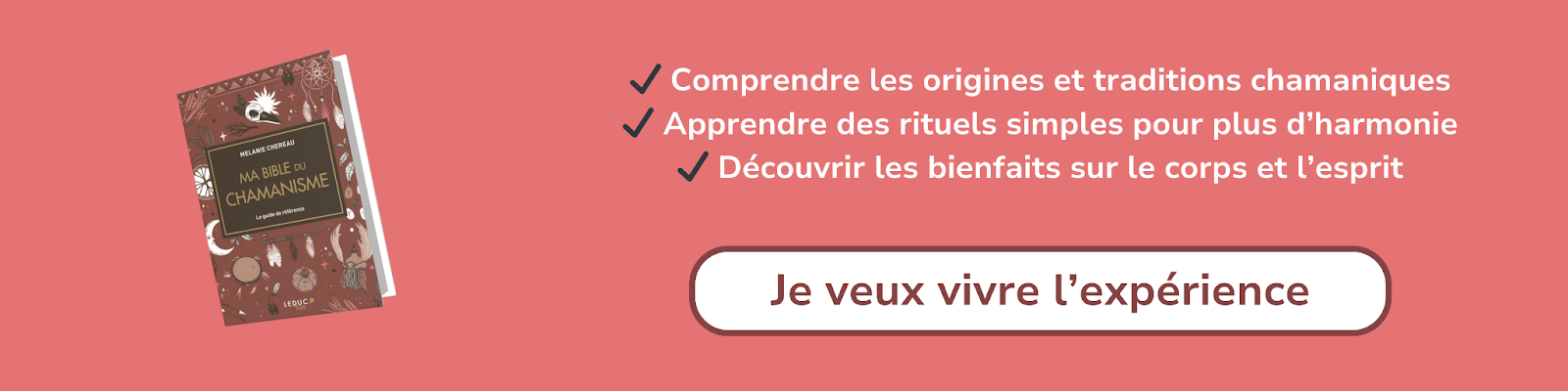 Bannière d'affiliation pour le livre Ma bible du chamanisme