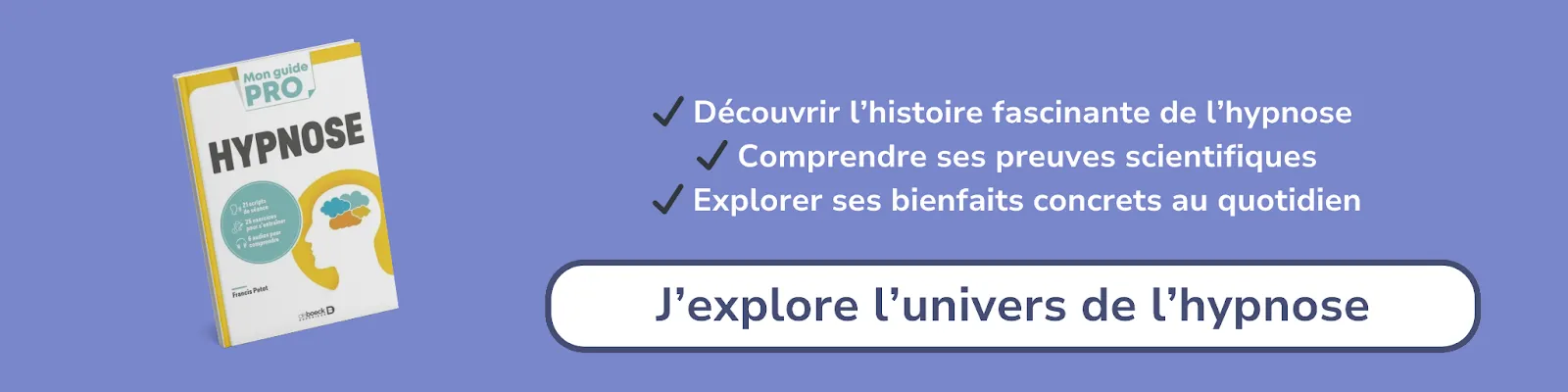Bannière d'affiliation pour le livre - hypnose
