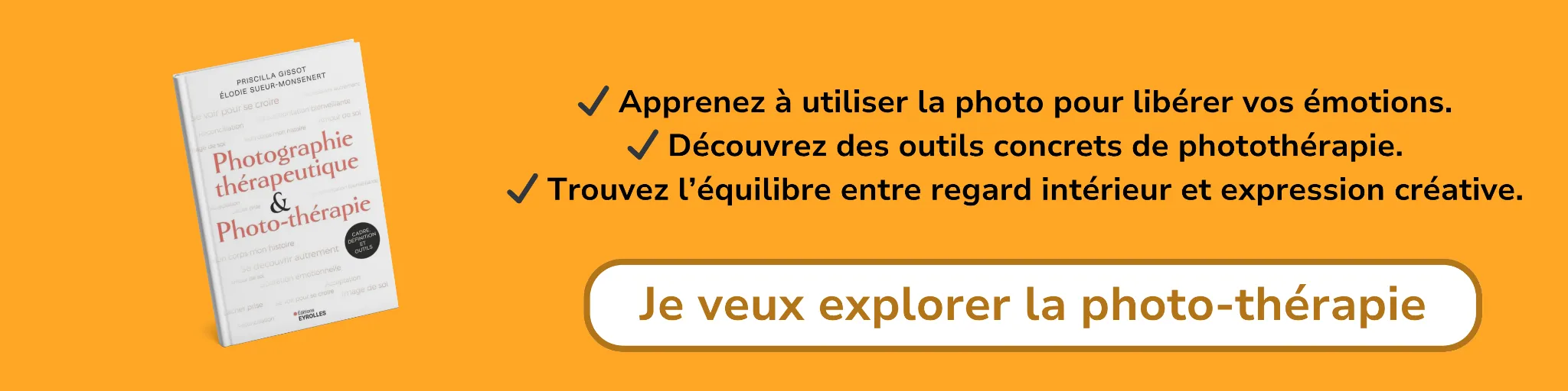 Bannière d'affiliation pour le livre -Photographie thérapeutique & photo-thérapie