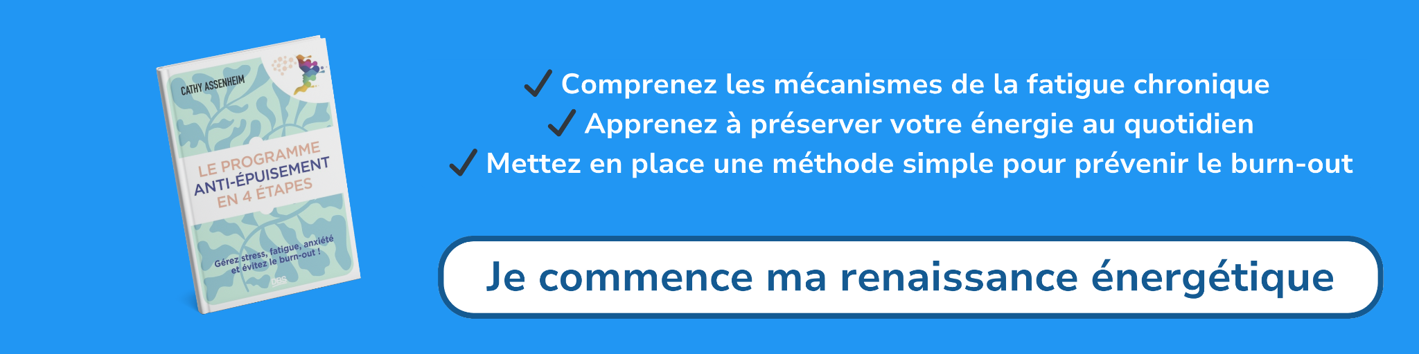 Bannière d'affiliation pour le livre -Le programme anti-épuisement en 4 étapes
