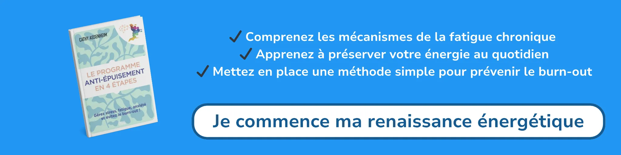 Bannière d'affiliation pour le livre -Le programme anti-épuisement en 4 étapes