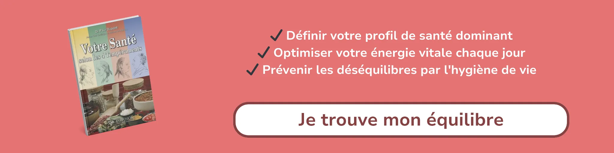 Bannière d'affiliation pour le livre -Votre santé selon les 4 tempéraments