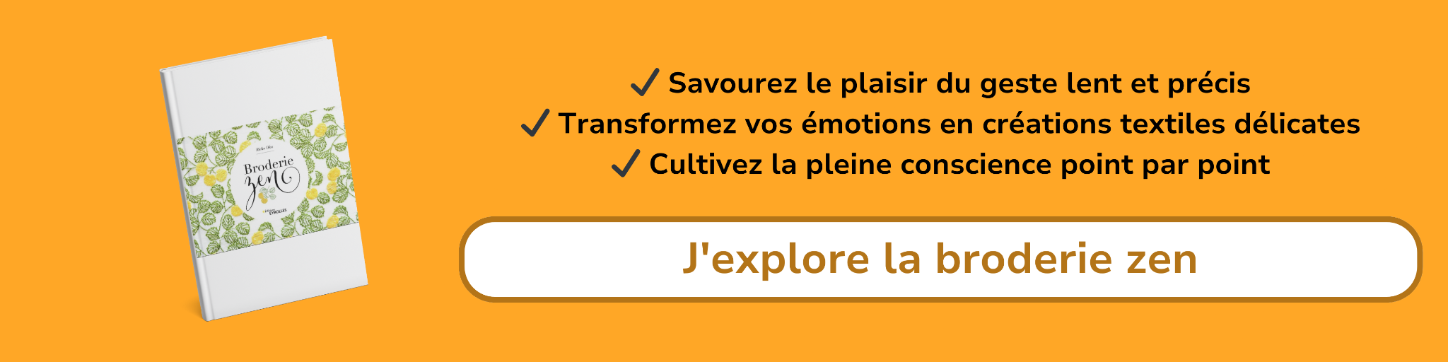 Bannière d'affiliation pour le livre - Broderie zen