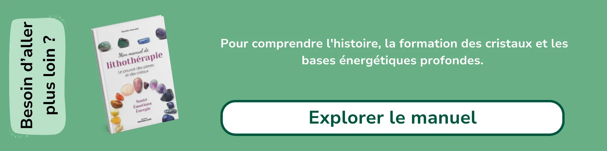 bannière d'affiliation sur le livre mon manuel de lithothérapie