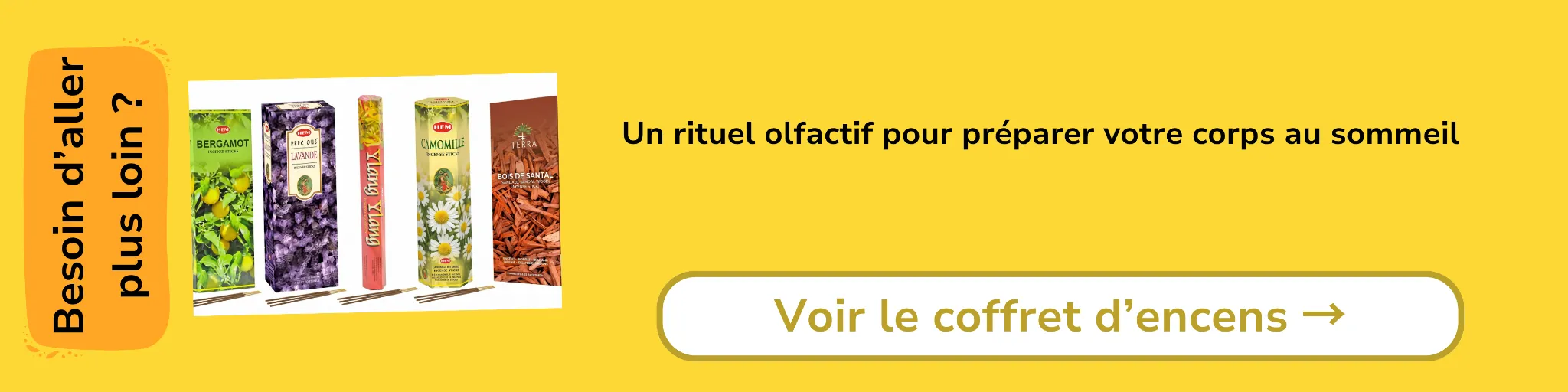 Bannière d'affiliation pour des bâtons d’encens pour le sommeil