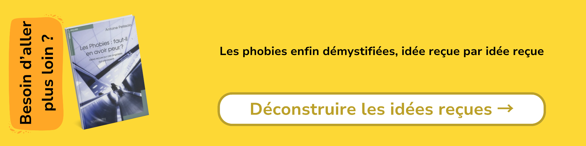 Bannière d'affiliation pour le livre -Les phobies, faut-il en avoir peur ?