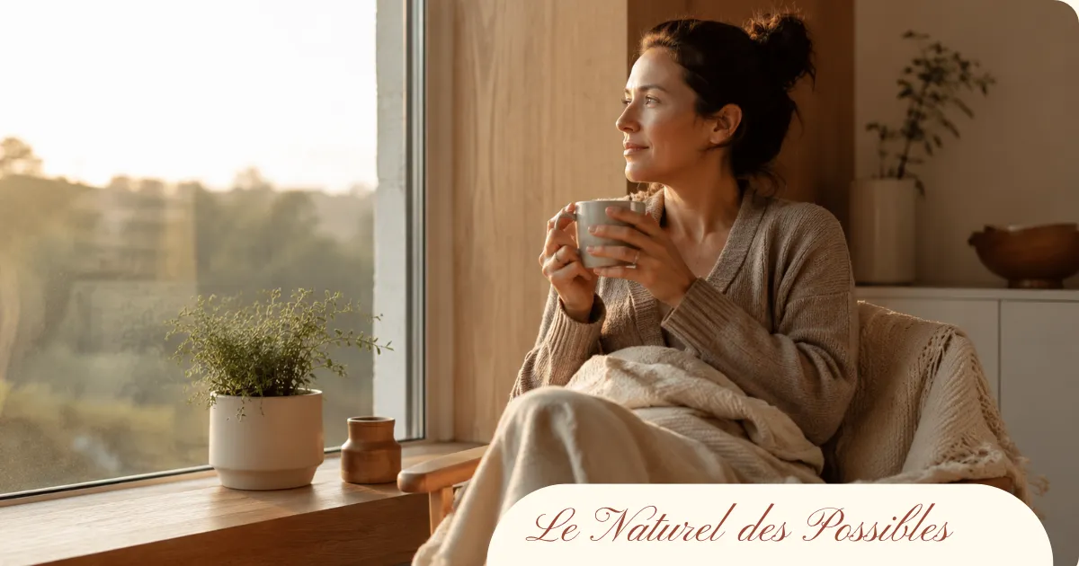 Personne profitant de la lumière naturelle du matin pour une routine bien-être