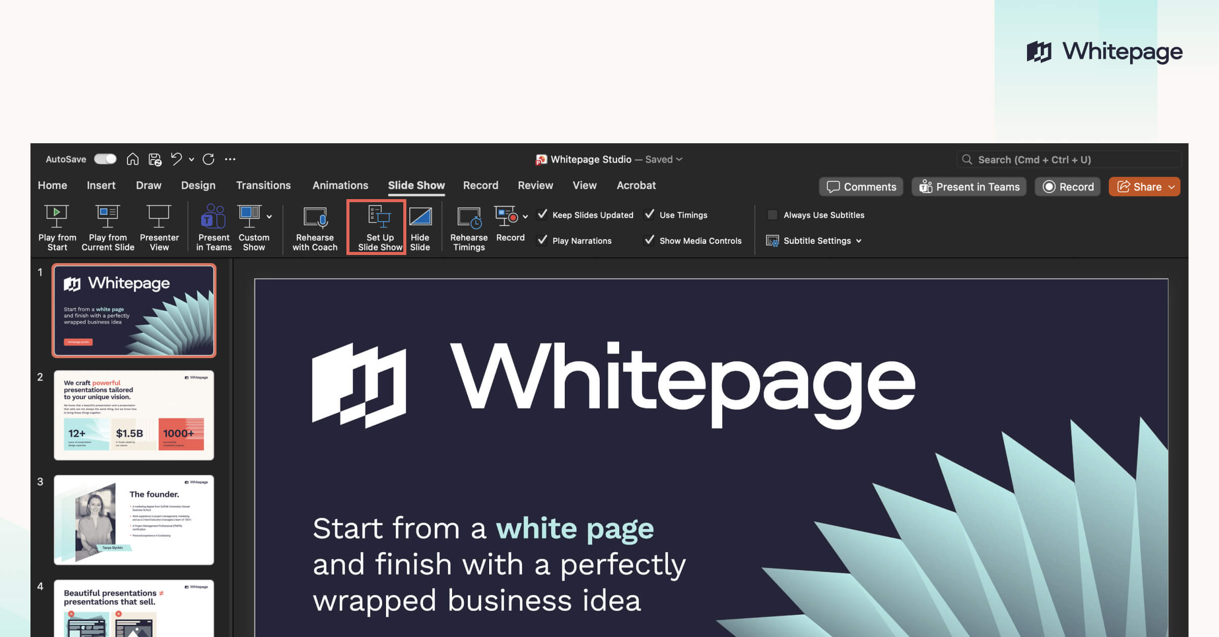How to set up slide show in Microsoft Teams