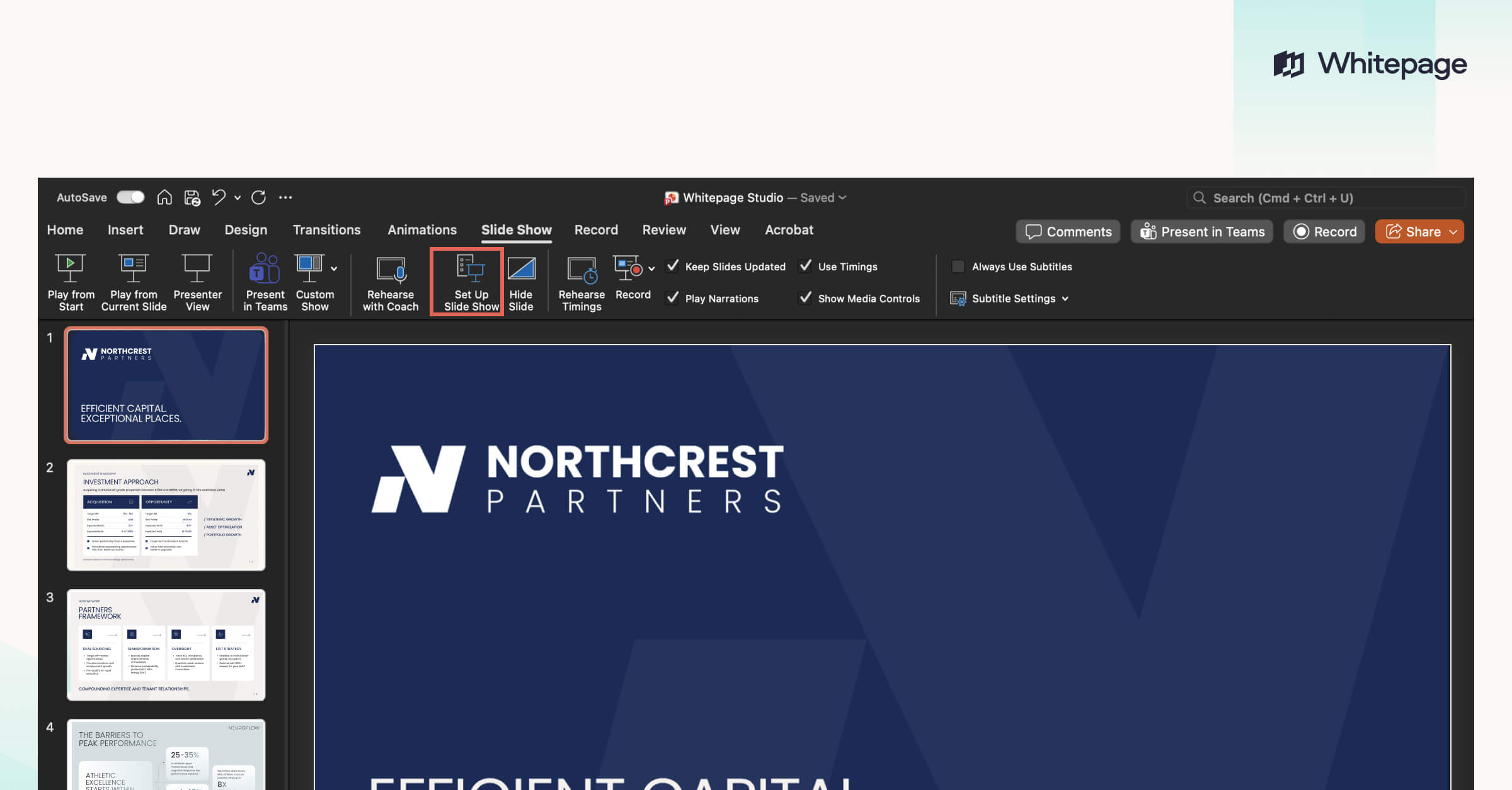 How to set up slide show in Microsoft Teams