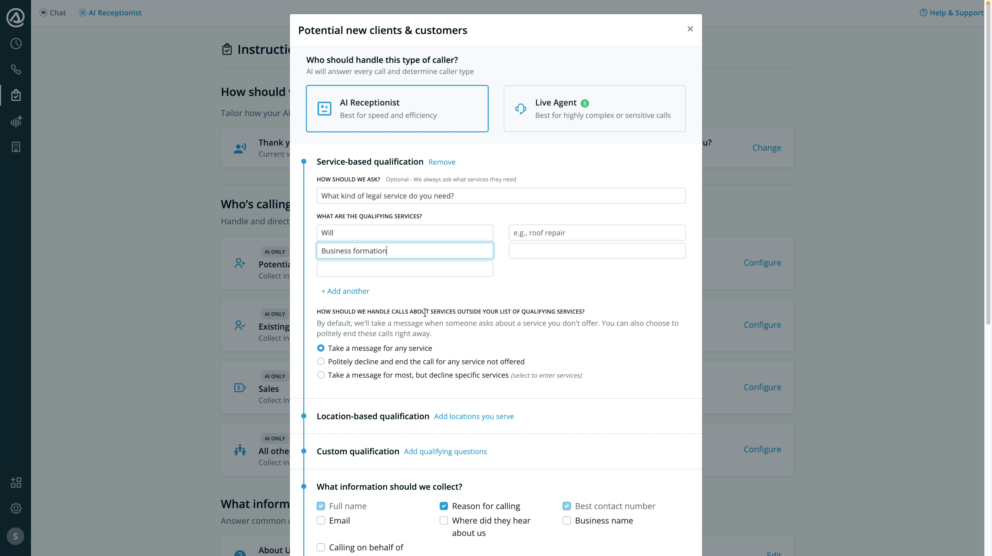Screenshot of Smith.ai answering service