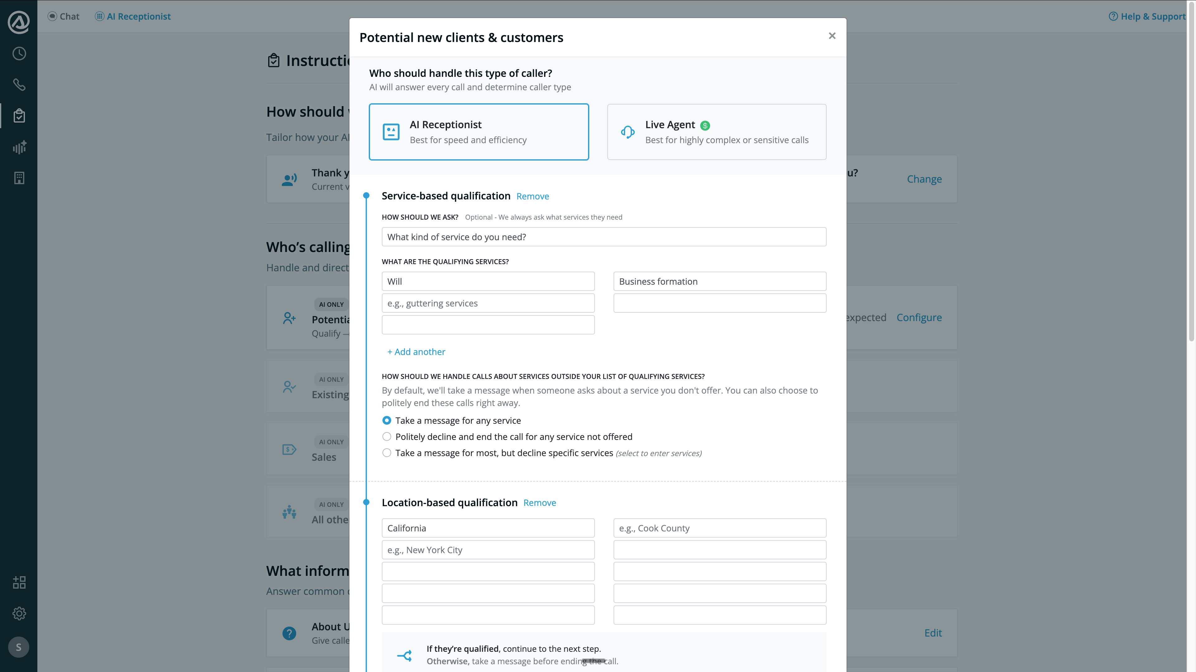 Screenshot of Smith.ai - a human and AI hybrid Rosie alternative