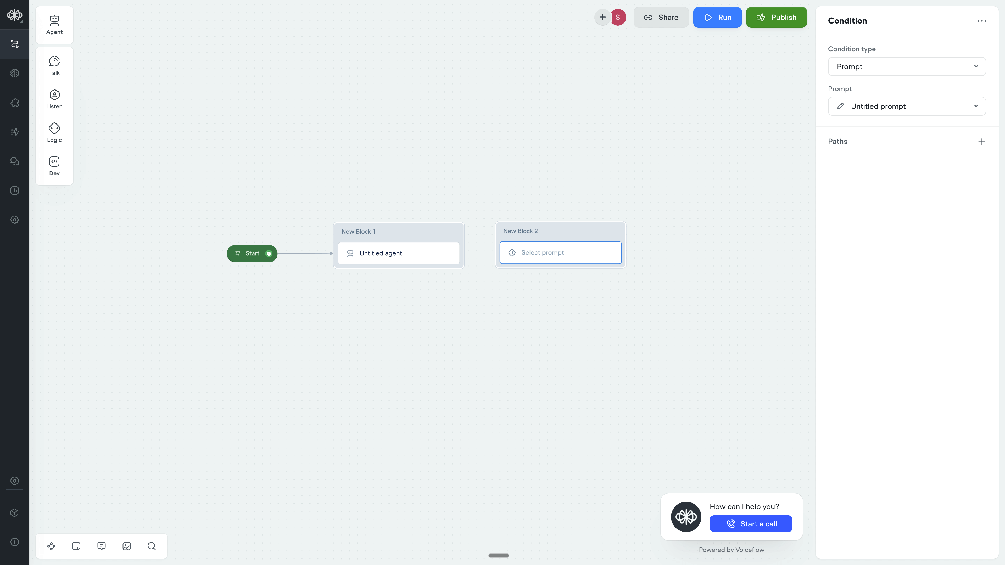 Screenshot of Voiceflow
