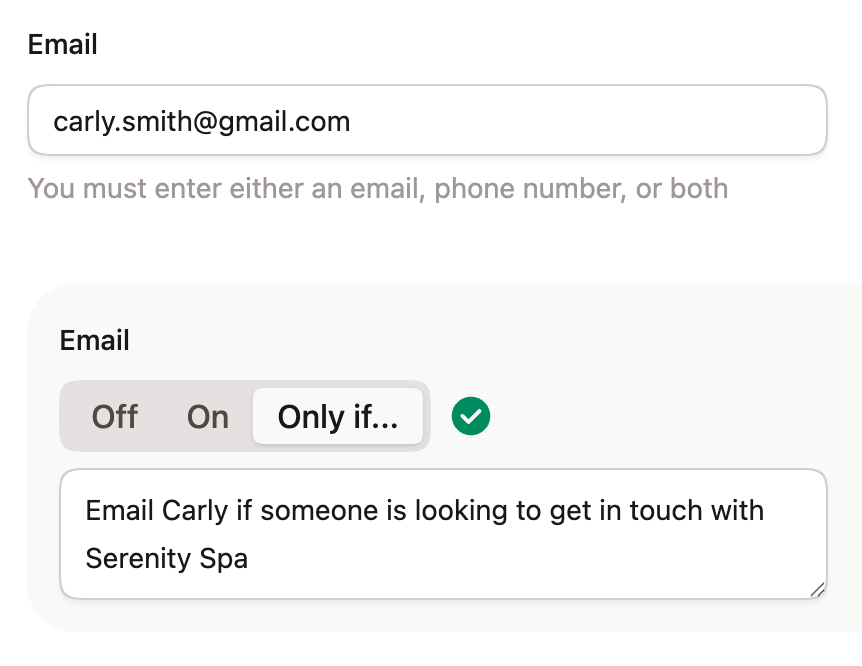 Screenshot showing how you can specify which tenants in a shared building should receive notifications about calls