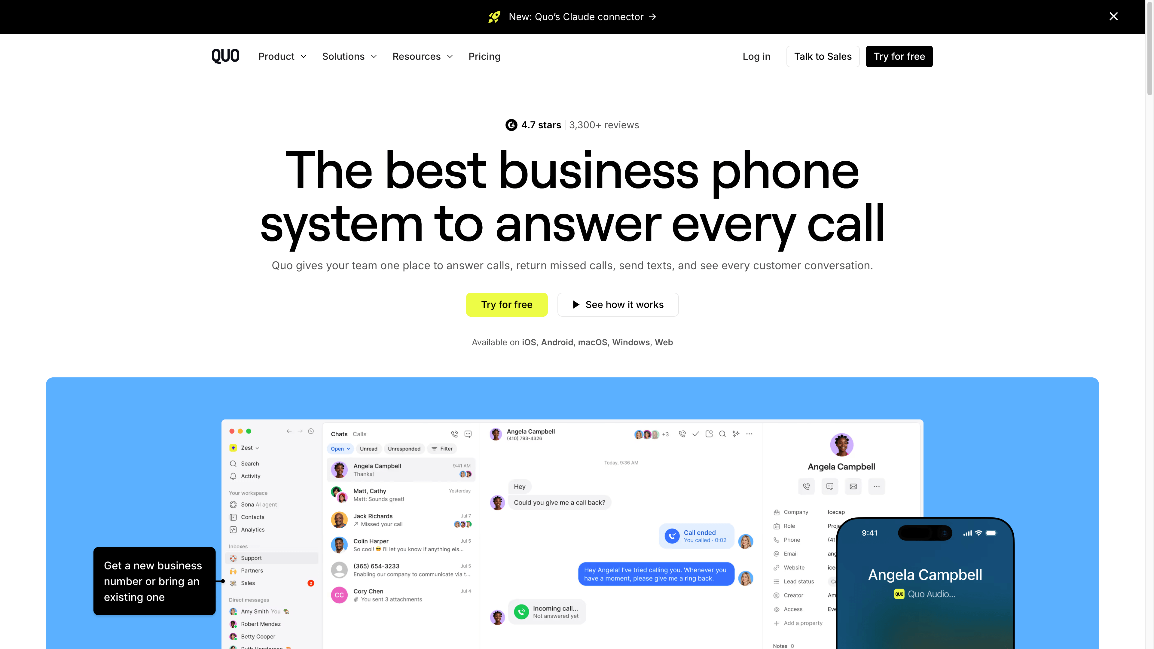 Screenshot of Quo, a popular Freedom Voice alternative