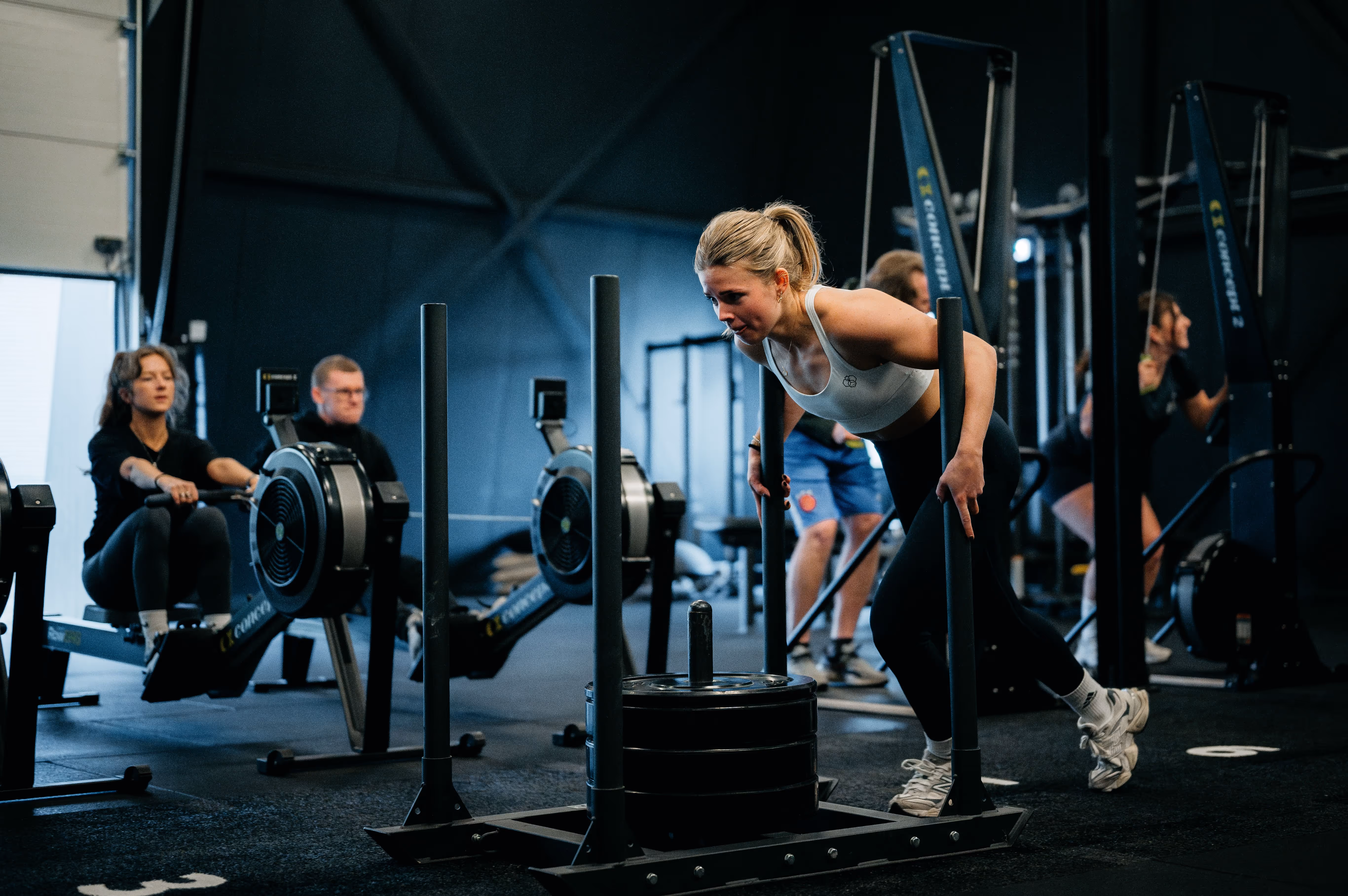 Personal trainer coacht klant in moderne fitnessstudio – Gymful helpt fitnessbedrijven in Utrecht groeien met marketing, websites en branding